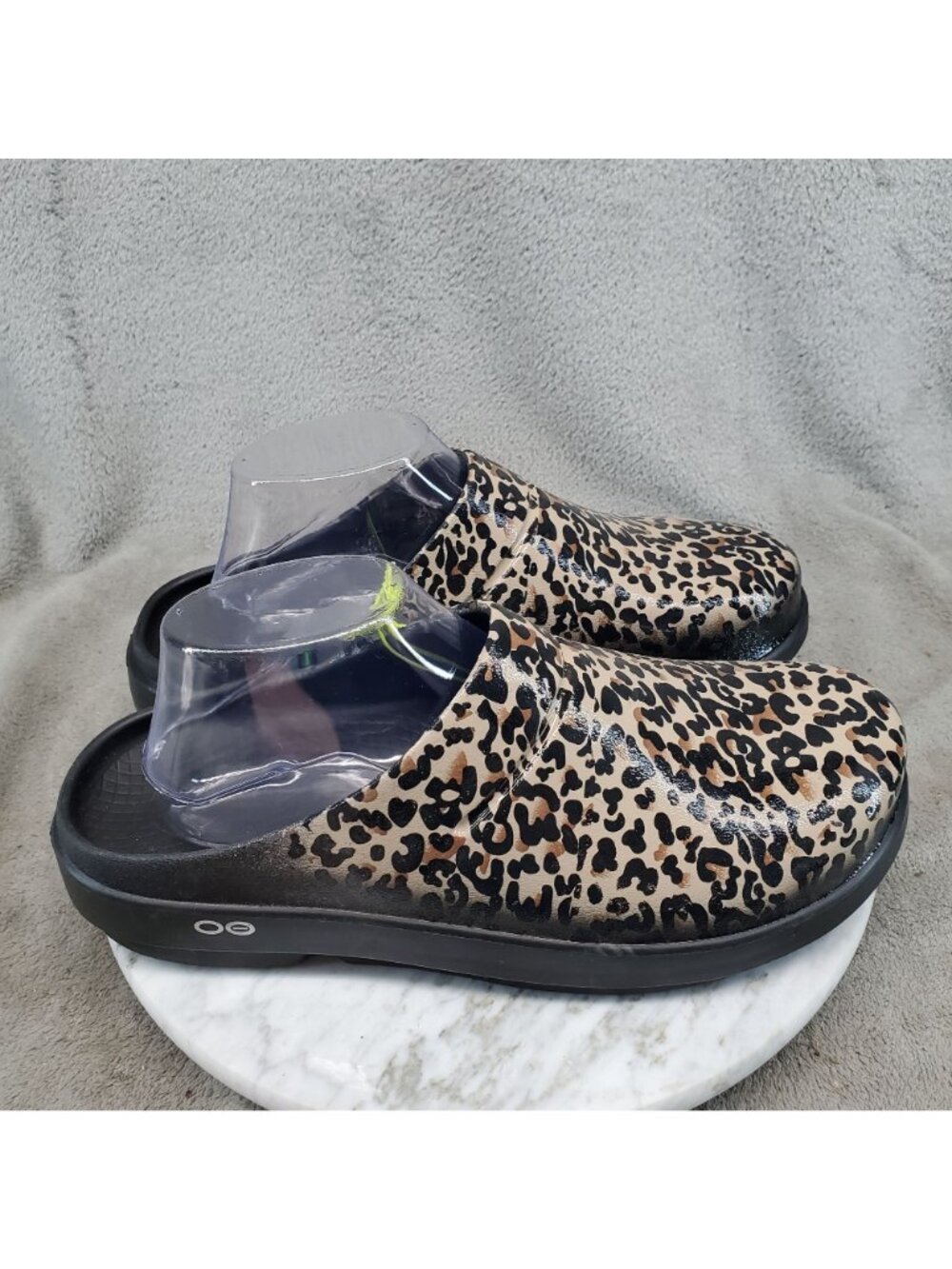 Oofos Shoes Womens Size 12 OOcloog Brown Black Leopard Print Clogs *NWT* - Picture 3 of 10